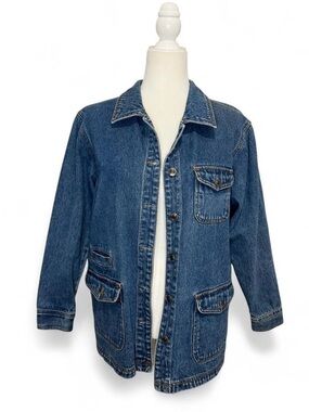 Vintage Y2K blue denim barn coat.
